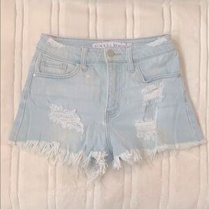 Tinseltown Blue Distressed Denim Shorts